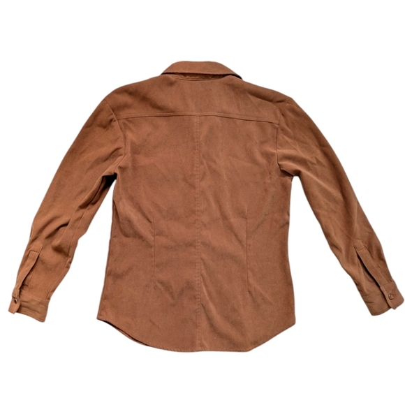 Vintage Faux Suede Button Down Shirt - Picture 7 of 10